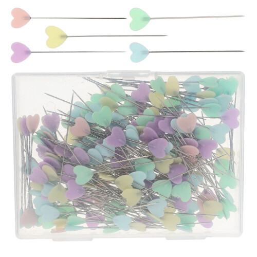 1200Pcs Heart Head Pins for Tailoring with Storage Box Multicolor 2