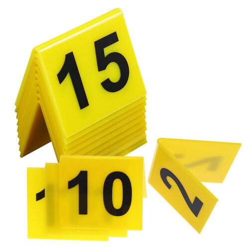 60Pcs Reusable Yellow Table Number Markers for Event Seating