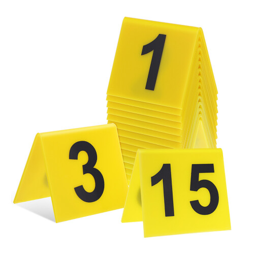 60Pcs Reusable Yellow Table Number Markers for Event Seating 2