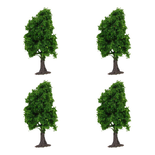 4Pcs Miniature Simulation Trees for Model Railways Green Plastic Decor 2