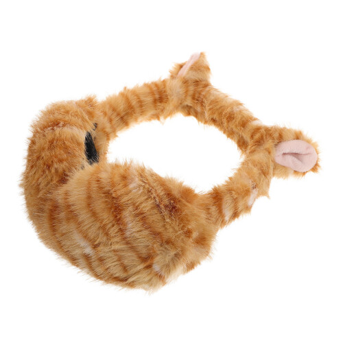 2Pcs Khaki Foldable Plush Ear Muffs Kids Winter Ear Covers Lightweight 1