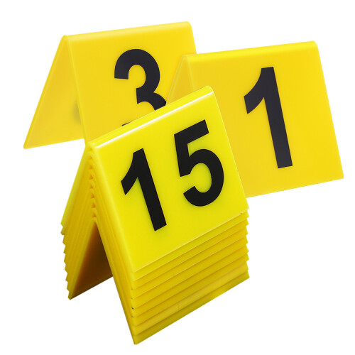 60Pcs Reusable Yellow Table Number Markers for Event Seating 1