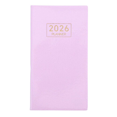 4Pcs Compact Pink PU Weekly Planner Organizer Thick Paper Notebook 1