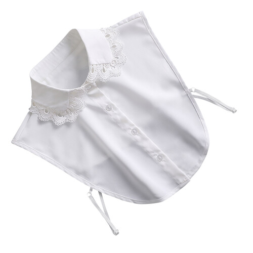 2Pcs White Chiffon False Collar Women Half-Shirt for Sweaters Dresses