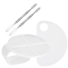 4Pcs White Acrylic Palettes Handheld Makeup Cosmetic Mixing Plates