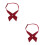 2Pcs Red Breathable Polyester Bow Tie Brooch for Cosplay and Formal 4