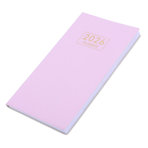 4Pcs Compact Pink PU Weekly Planner Organizer Thick Paper Notebook 2