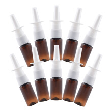 40Pcs Refillable Nasal Spray Bottles Pet Plastic Leak-Proof Brown