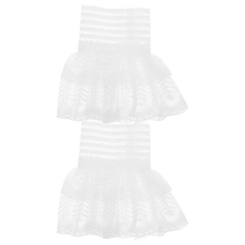 3Pairs White Polyester Lace Fake Cuff for Sweaters