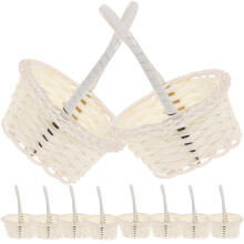 40Pcs White Handheld Woven Fruit and Vegetable Storage Baskets