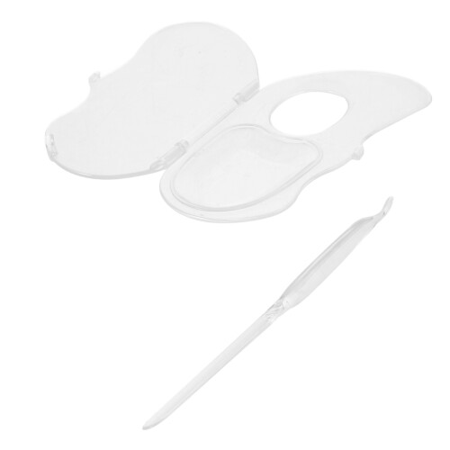 5Sets Clear Acrylic Makeup Mixing Plate with Spatula for Cosmetic Use