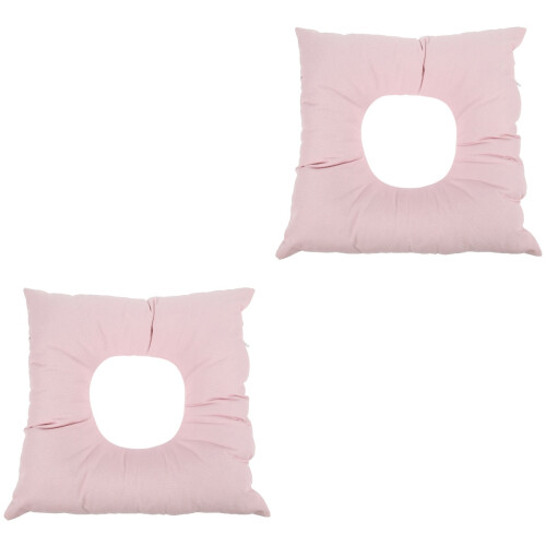 2Pcs Durable Cotton Spa Massage Headrest Pillow Pink for Rest 2