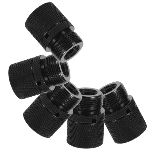30Pcs Lightweight Aluminum Microphone Threaded Clamp Adapter Nut Black 1