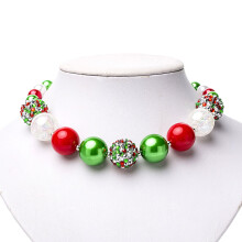 3Pcs Beads Necklace and Bracelet Set Green for Girls