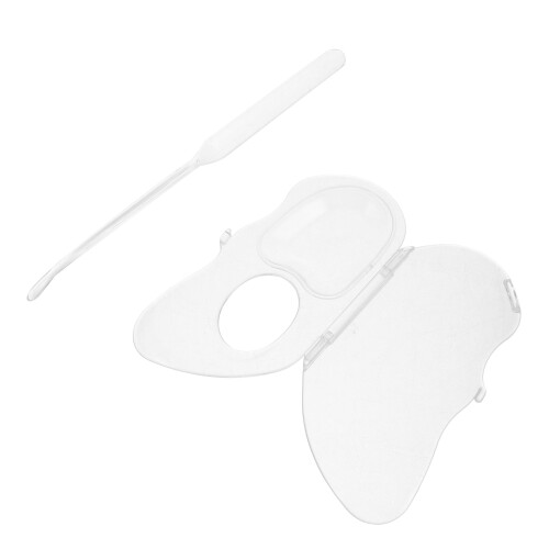 5Sets Clear Acrylic Makeup Mixing Plate with Spatula for Cosmetic Use 1