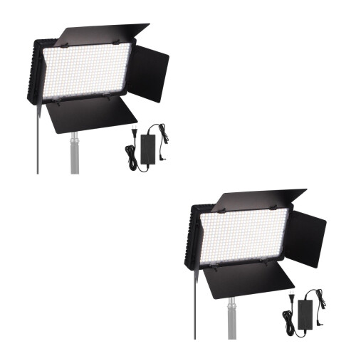 2Pcs LED Light Panel with Barn Doors Black Photo Light for Photography 1