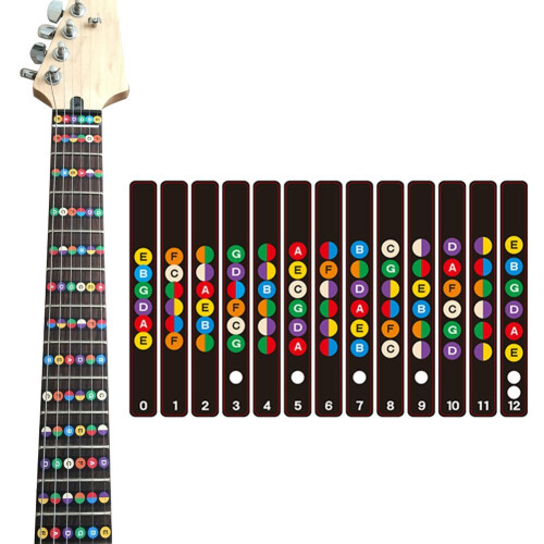 3Pcs Durable Fingerboard Sticker Fret Guide Label for Guitar Beginners