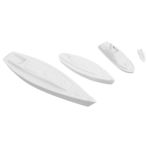 16Pcs White Plastic Mini Boat Models Durable Ocean Theme Decoration 1