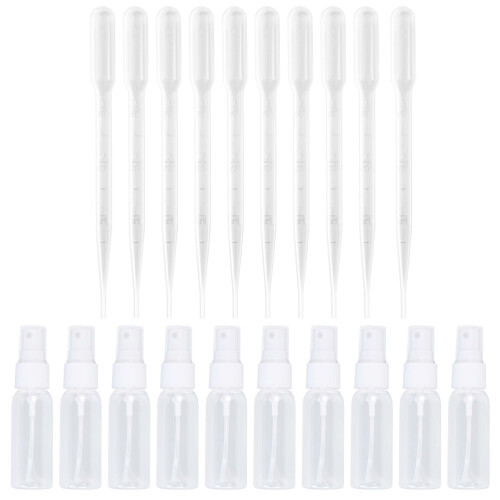 80Pcs Clear Travel Spray Bottles Lightweight Plastic Makeup Toner