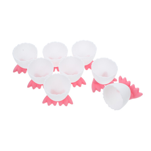 32Pcs Cute Pink Egg Cups Soft PP Stand for Boiled Eggs At Home 1