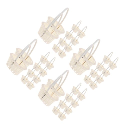 40Pcs White Handheld Woven Fruit and Vegetable Storage Baskets 1