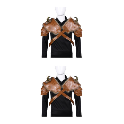 4Pcs Soft Brown Shoulder Armor for Men Cosplay Use 1