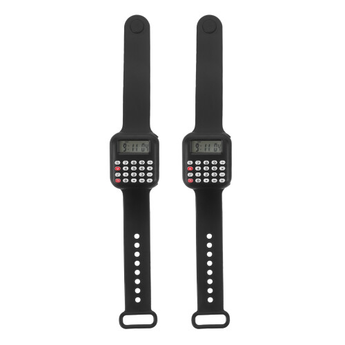 6Pcs Kids Calculator Watch Black PVC Interactive Timepiece 2