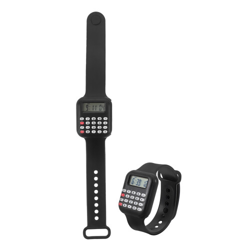 6Pcs Kids Calculator Watch Black PVC Interactive Timepiece