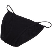 3Pcs Breathable Cotton Low Rise Briefs Black Single Strap Dance Panty