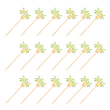 40St Groene Bamboo Prikkers, Kokosboommodel Voor Bbq En Hapjes
