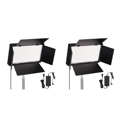 2Pcs LED Light Panel with Barn Doors Black Photo Light for Photography 2