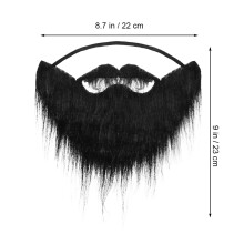 2St Halloween Zwarte Fake Baard En Met Elastische Band