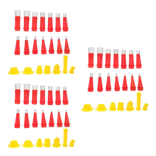3Sets Stainless Steel Caulking Nozzle Set Durable Reusable Rubber Tips 2
