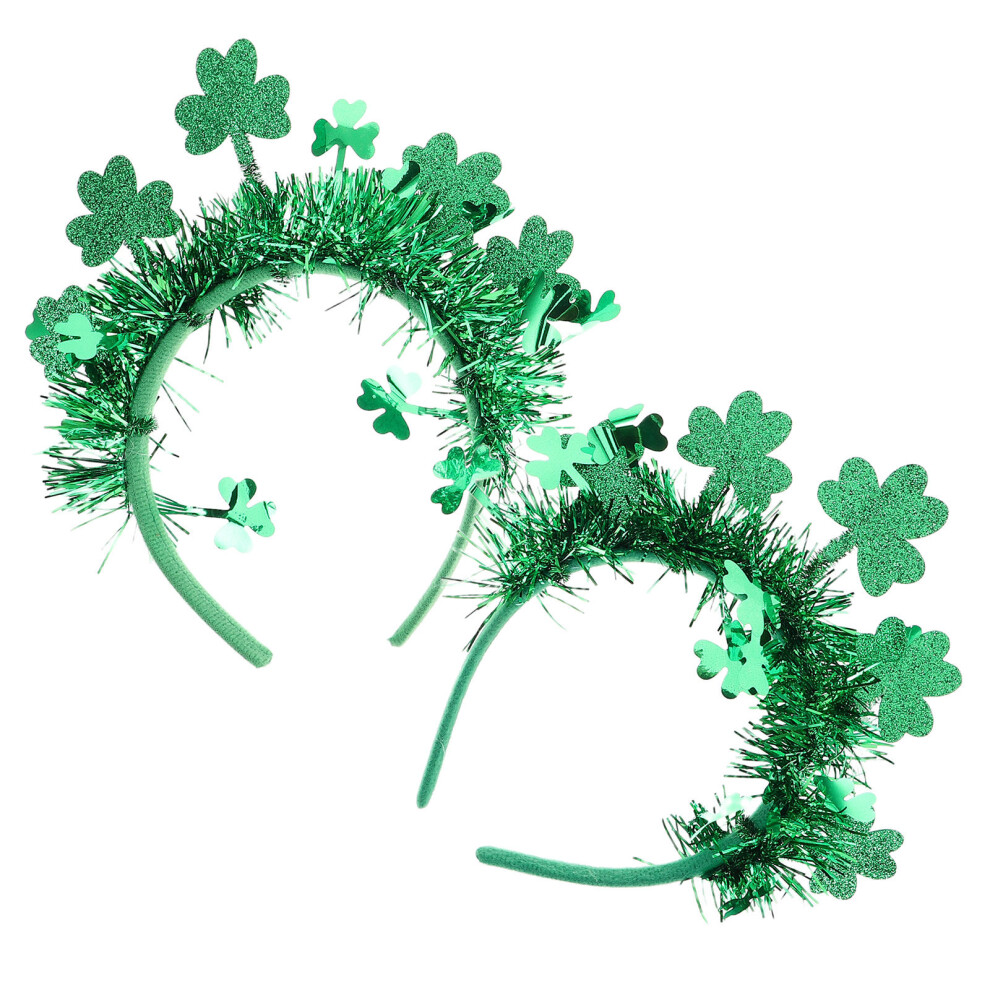 5St Groene St Patrick's Day Haarband Shamrock Glitter Hoofdband Feest-image