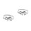 2St Trendy Zilveren Ring Opening Accessoire 6