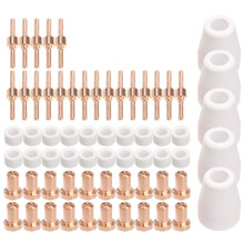 65Pcs Plasma Cutter Tip Electrodes & Nozzles Kit Consumable Accessories for PT31 30 40 50 Plasma Cutter Welding Tools