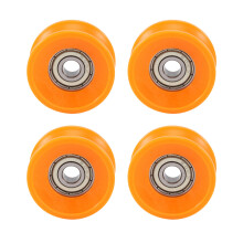 4 Piezas de Rodamientos Sellados Recubiertos de PláStico de 6X30X13 Mm GuíA de Ranura en U Profunda de Acero 606Z Riel de Polea Pelota Rodando Rueda