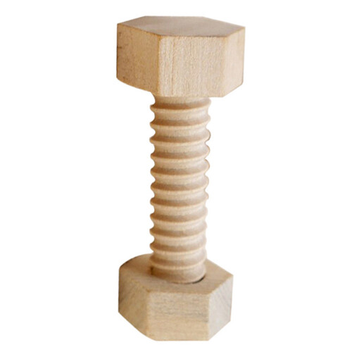 6Pièces Décoration Vis Bois Beige Multiusage Jouet Éducatif