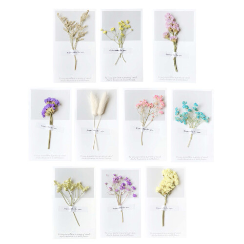 24Pièces Carte En Bambou Avec Décor Floral Séché