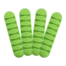 8Pièces Fixateurs Adhésifs Vert En Silicone Pour Organisation Câbles