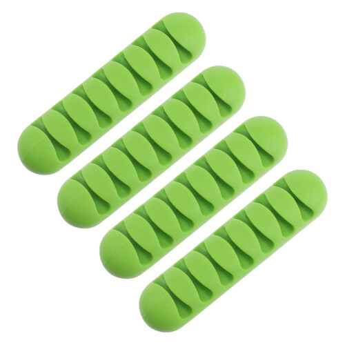 8Pièces Fixateurs Adhésifs Vert En Silicone Pour Organisation Câbles 1