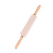 2Pcs Beige Wooden Rolling Pins for Christmas Cookies and Pastry Baking
