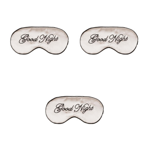 3Pcs Silk Sleep Eye Patch Beige Comfortable Adjustable Night Blindfold 2