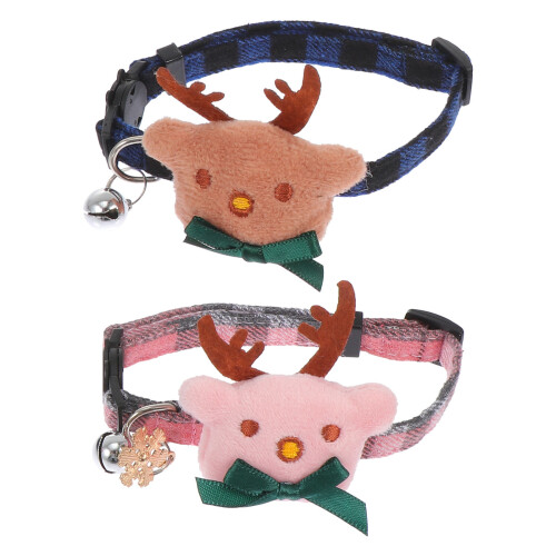 4Pièces Colliers Ajustables En Coton Pour Animaux De Noël 1
