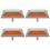 8Pcs Durable Aluminum Reflective Road Studs Orange Night Warning 1