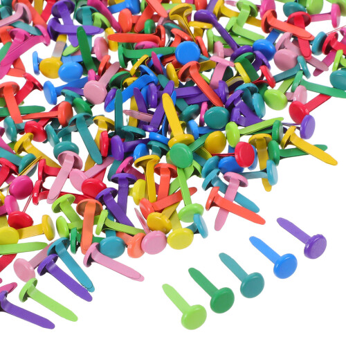 1750Pcs Multicolor Mini Iron Brads Split Leg Fasteners for DIY Crafts 2