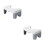 2Pcs White Thick PP Toilet Footstool Stable Anti-Slip Bathroom Stool 4