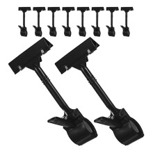 50Pcs Black T-Shaped Plastic Clip-on Sign Holders for Shop Use