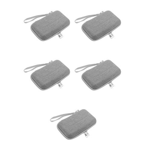 5Pcs Hard Eva Diabetic Meter Case Grey - Shockproof Travel Storage Bag 2