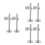 6Pcs Silver Stair Handrail Brackets Wall Mount Supports for Home Use 6